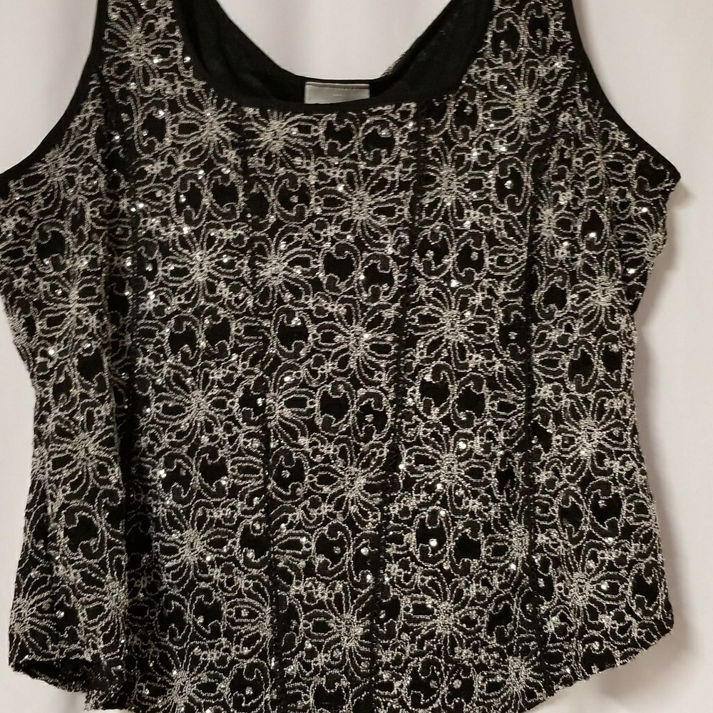 Sequined flower top